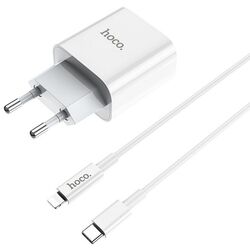 Зарядное устройство Hoco C76A Speed Source + кабель Type-C To Lighting (White) Thumb