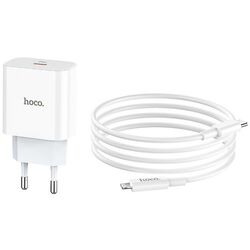 Зарядное устройство Hoco C76A Speed Source + кабель Type-C To Lighting (White) Thumb