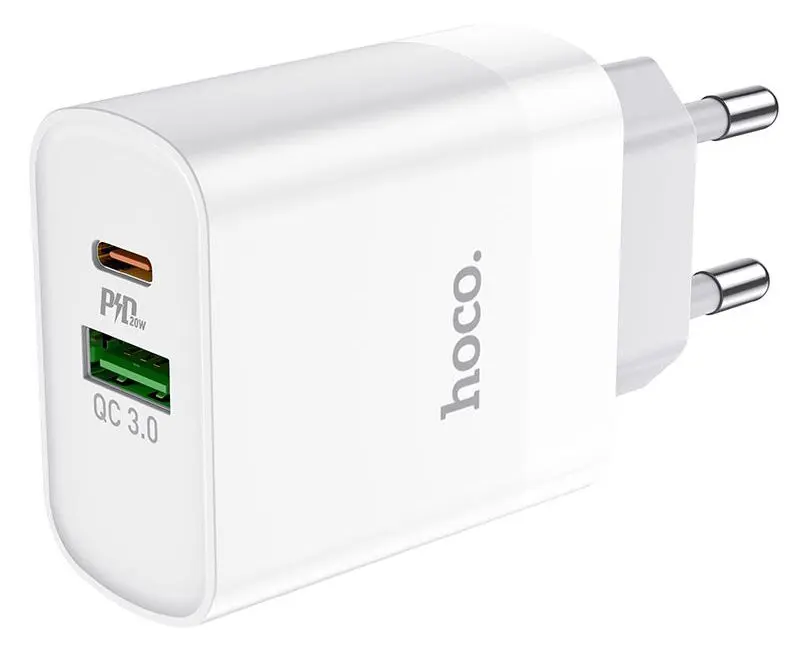 Зарядное устройство Hoco C80A Rapido + кабель Type-C to Lighting 1м (White)