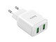 Incarcator Hoco N6 Charmer Dual Port QC3.0 + cablu USB-A to Micro-USB 1m (White)