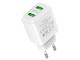 Incarcator Hoco N6 Charmer Dual Port QC3.0 + cablu USB-A to Micro-USB 1m (White)