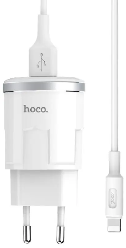 Зарядное устройство + кабель Hoco C37A Lightning (White)