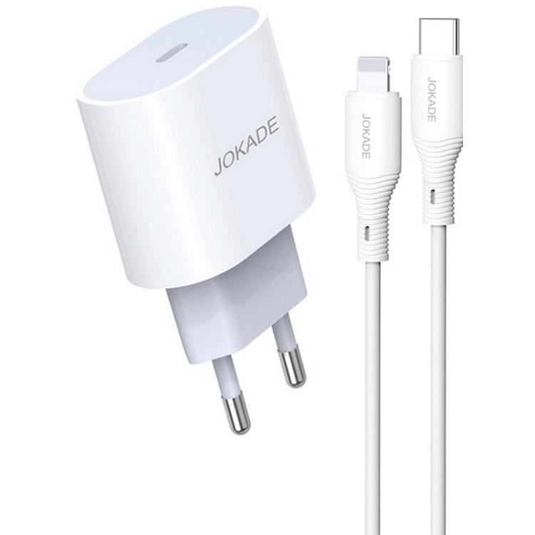 Incarcator Jokade JB010 + cablu Type-C to Lightning 1m (White)