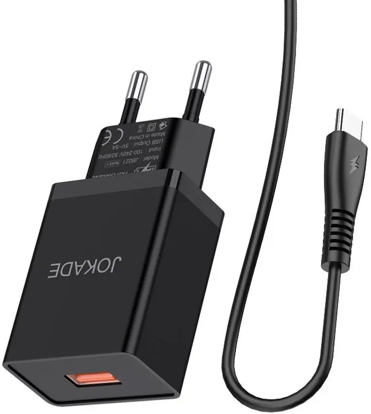 Зарядное устройство Jokade JB022 + кабель USB Type-C (Black)