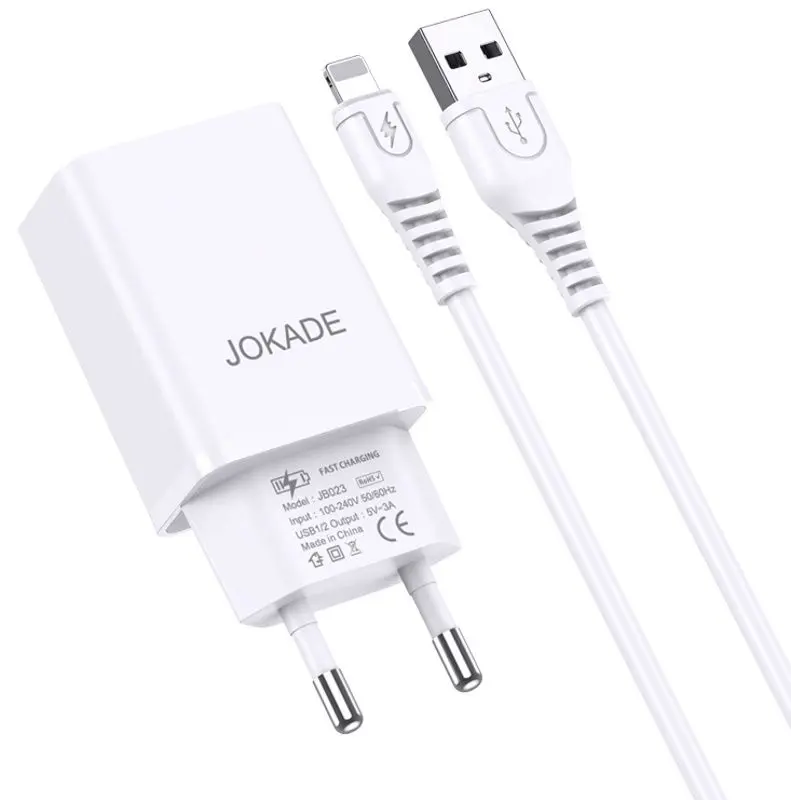Incarcator Jokade JB024-4 + USB-A to Lightning 1m (White)