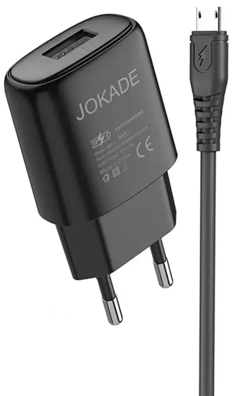 Зарядное устройство Jokade Kaer + кабель USB to MicroUSB (Black)