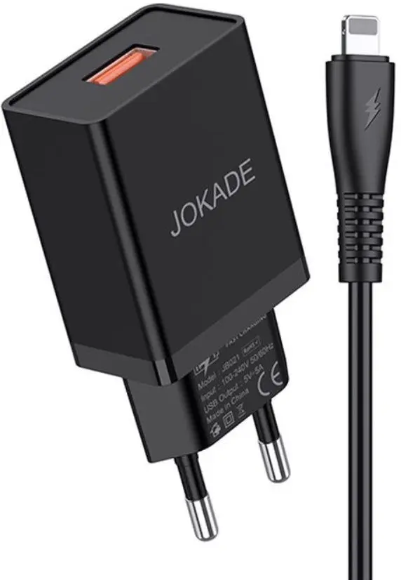 lncarcator + cablu USB to Lightning Jokade JB022 (Black)