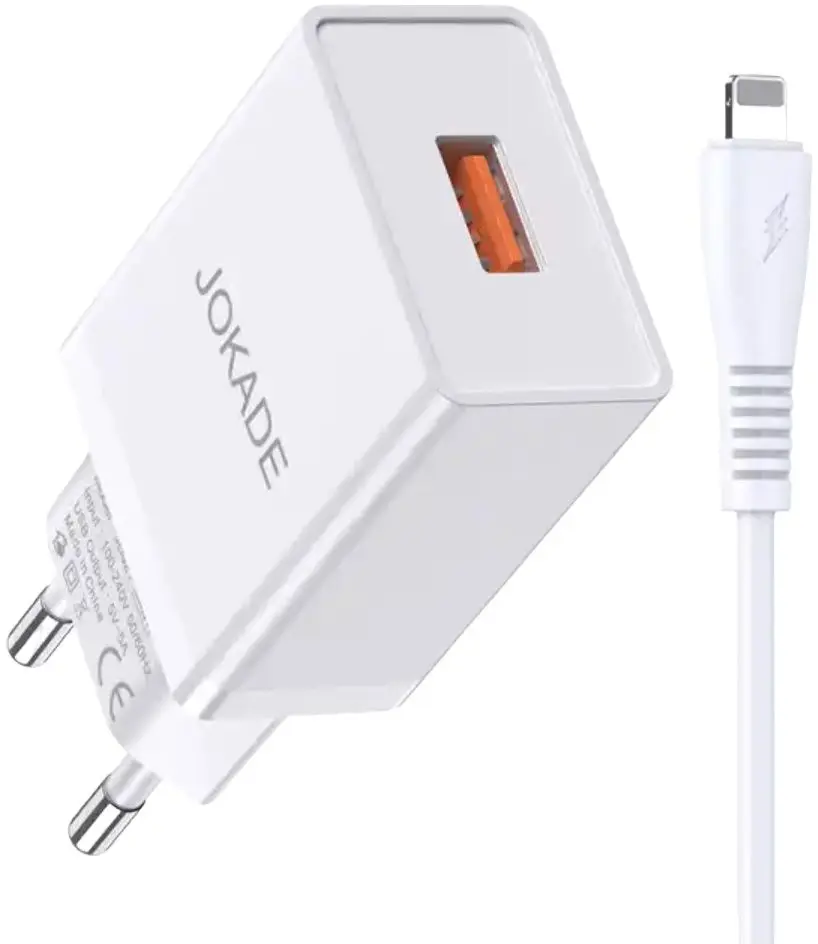 lncarcator + cablu USB to Lightning Jokade JB022 (White)