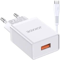 lncarcator + cablu USB to Micro-USB Jokade JB022 (White) Thumb