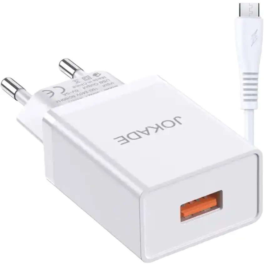 lncarcator + cablu USB to Micro-USB Jokade JB022 (White) - 2