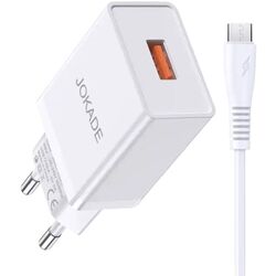 lncarcator + cablu USB to Micro-USB Jokade JB022 (White)