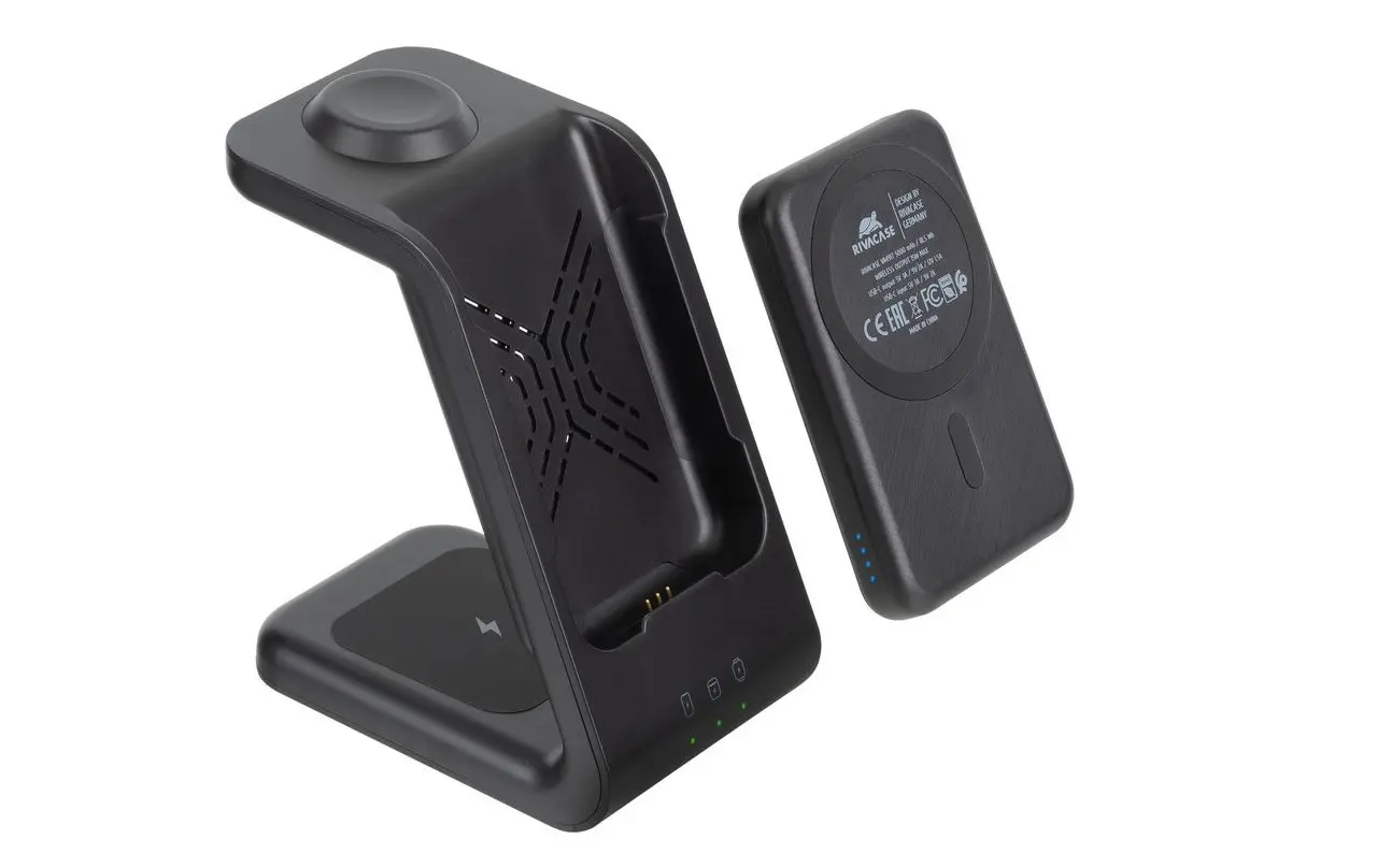 Incarcator fara fir + acumulator extern 3in1 RivaCase VA4917 Magsafe (Black)