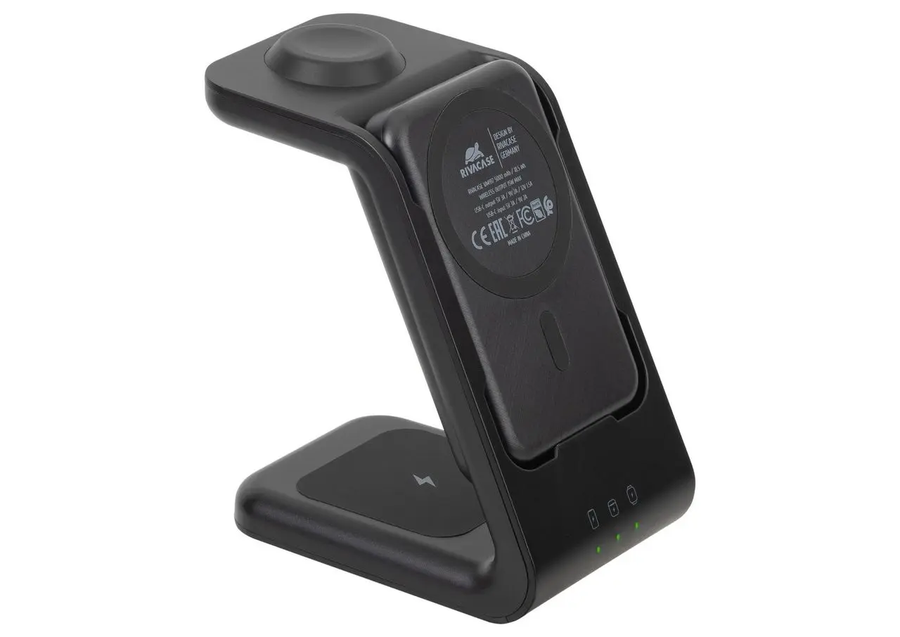 Incarcator fara fir + acumulator extern 3in1 RivaCase VA4917 Magsafe (Black)
