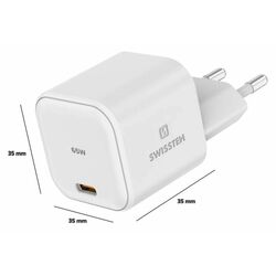 Incarcator Swissten GaN USB-C 65W 22037020 (White) Thumb