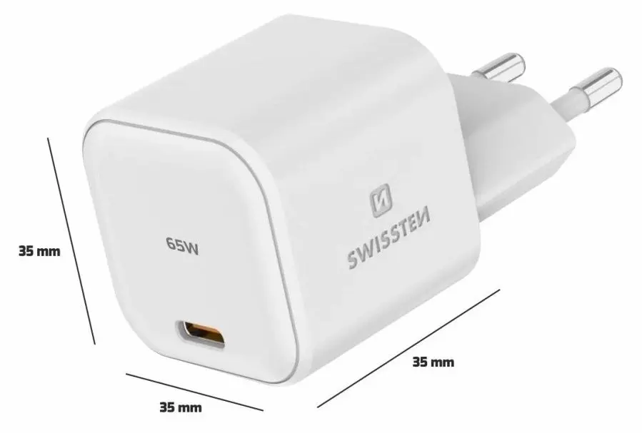 Incarcator Swissten GaN USB-C 65W 22037020 (White)