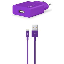 lncarcator + cablu USB to Lightning Ttec Smart Travel (Purple)