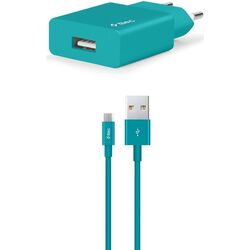 lncarcator + cablu USB to Micro USB Ttec Smart Travel (Turquoise)