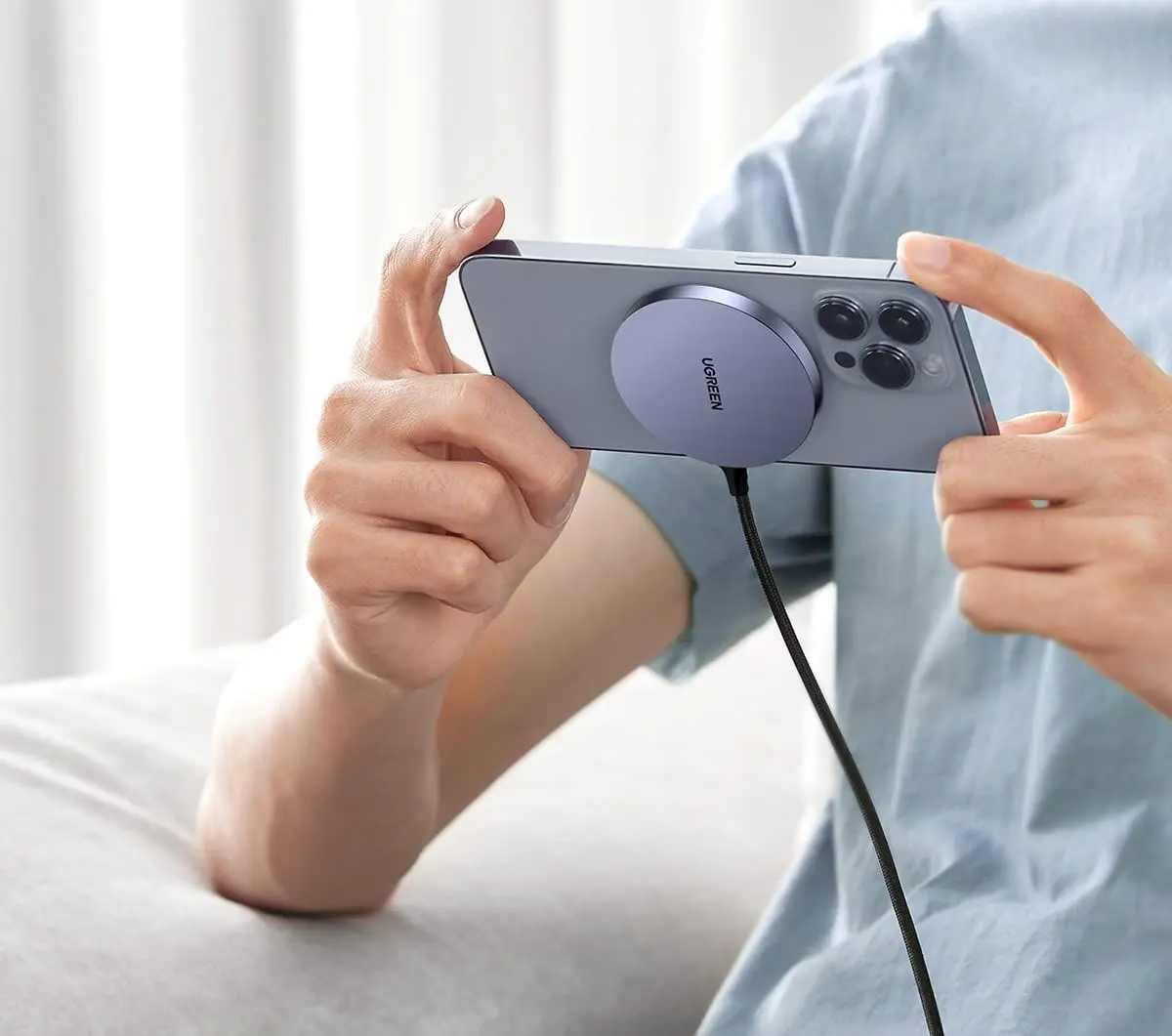 Incarcator fara fir Ugreen CD245 (Purple/Black)