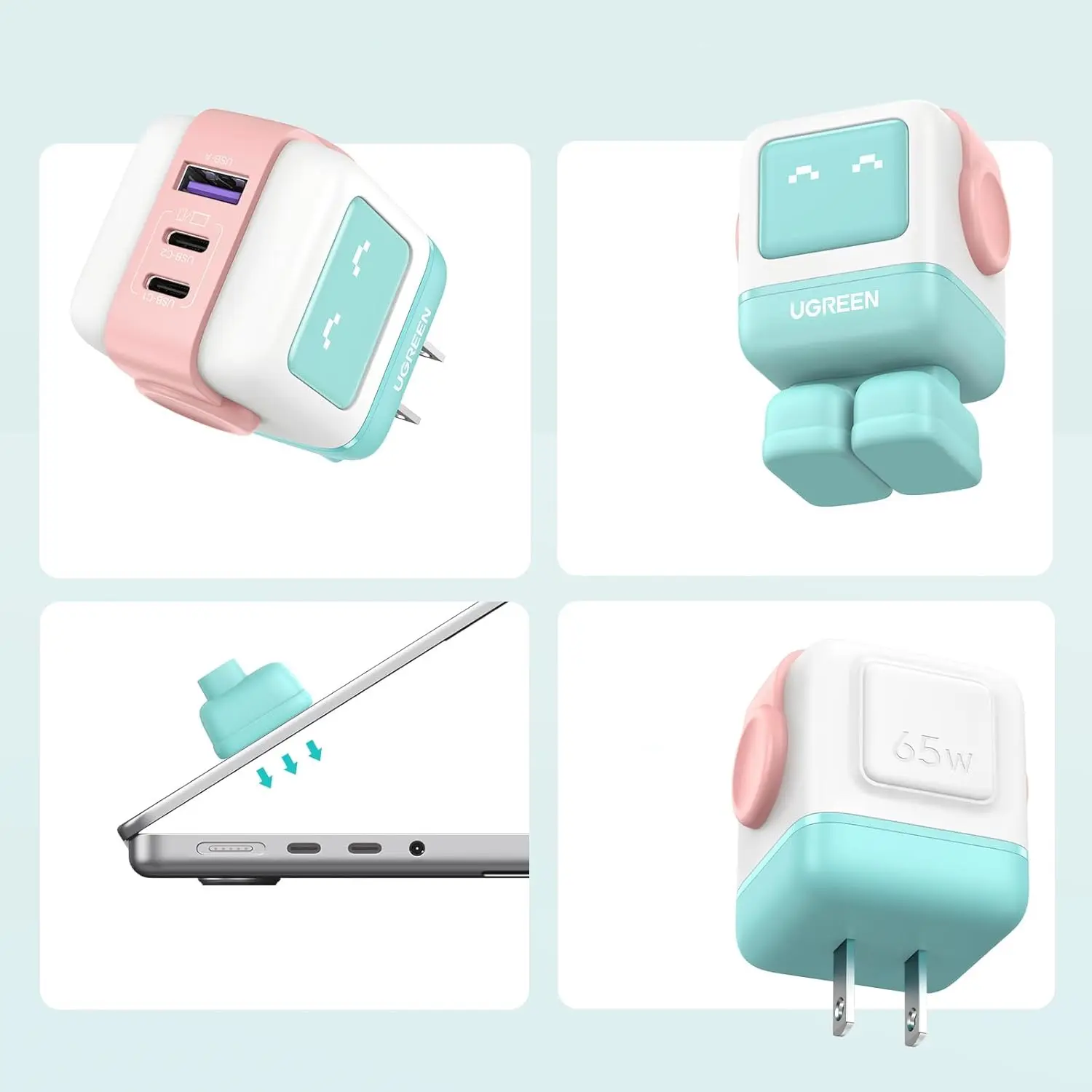 Incarcator Ugreen Uno 35855 (Pink/Blue) - 2