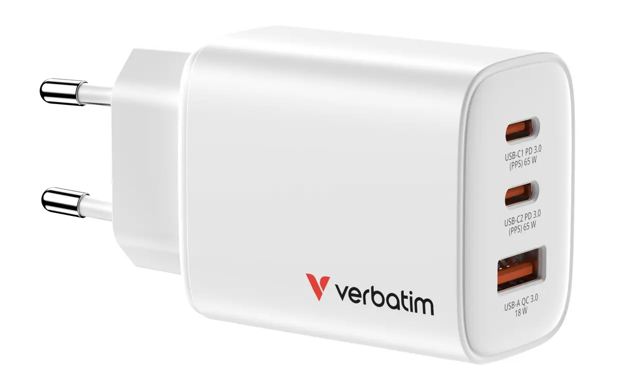 Incarcator Verbatim Essentials GaN (White)