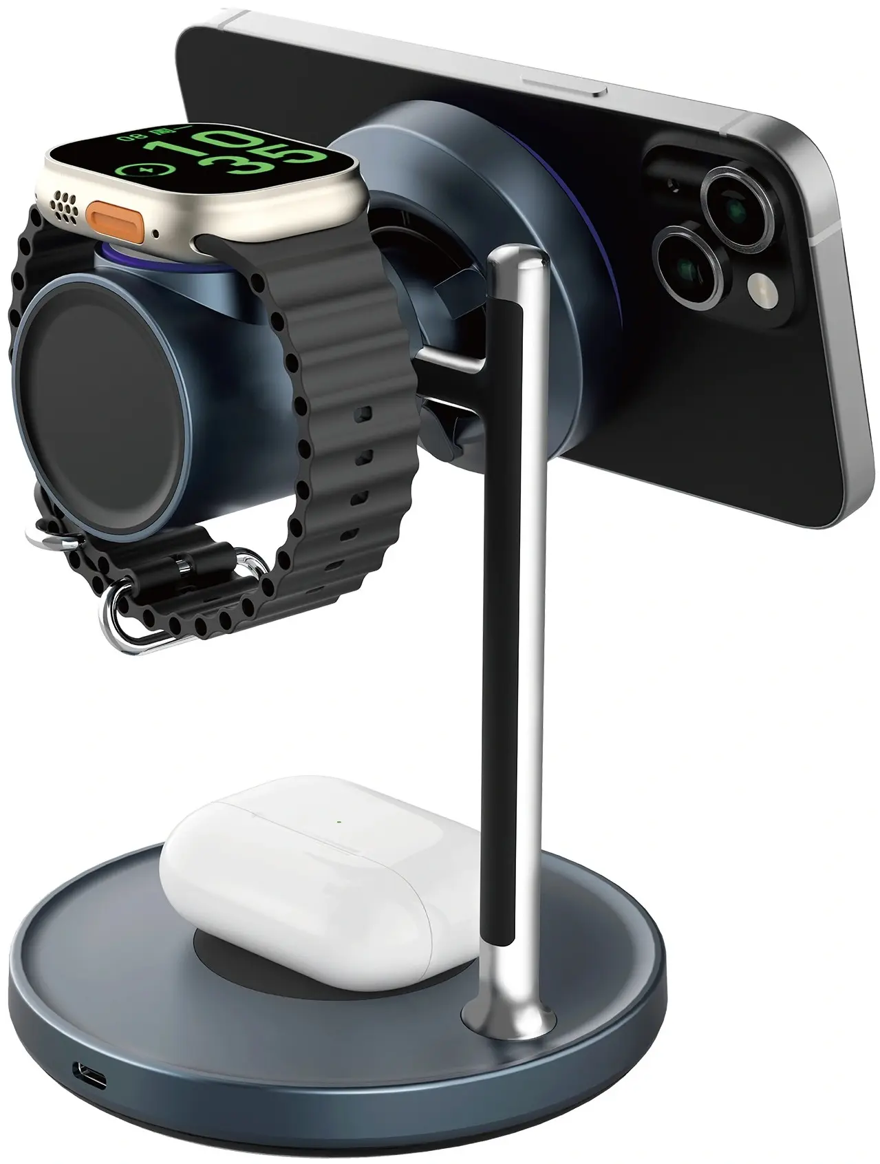 Incarcator fara fir 3in1 Wiwu Wi-W041 (Black) - 3