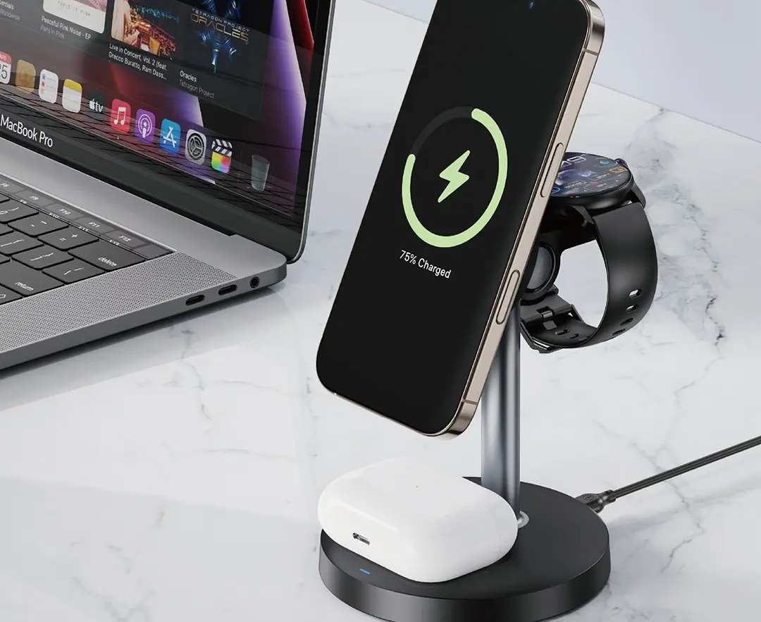 Беспроводное зарядное устройство 3в1 XO CX038 (Black) - 3