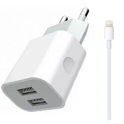 Incarcator XPower 2USB 2.4A + cablu USB to Lightning (White)