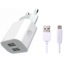 Incarcator XPower 2USB 2.4A + cablu USB to micro-USB (White)