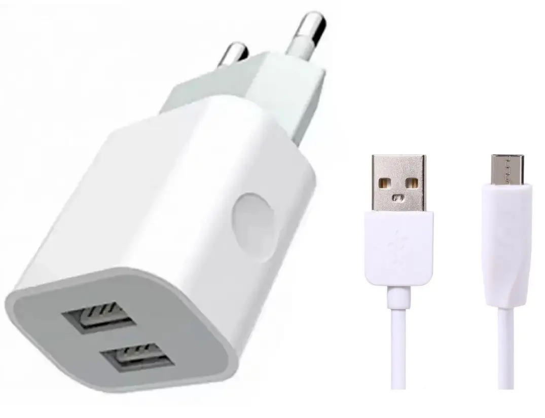 Incarcator XPower 2USB 2.4A + cablu USB to micro-USB (White)
