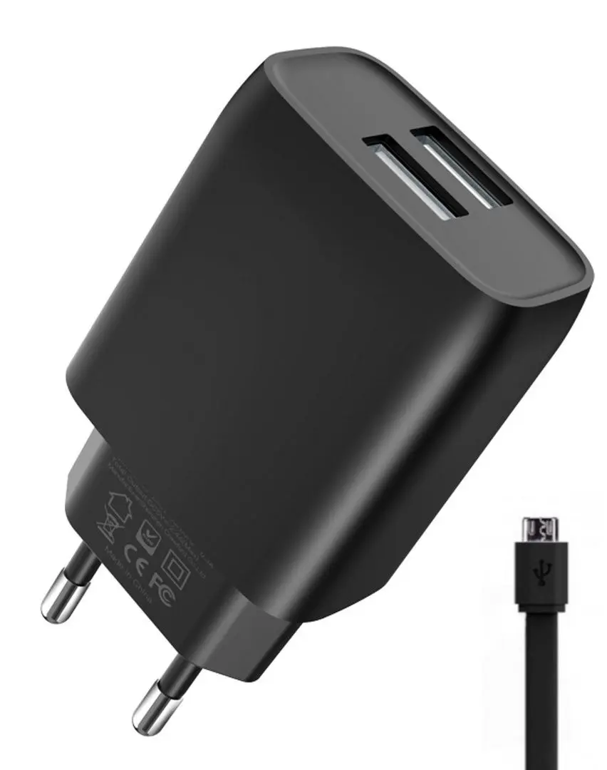 Incarcator XPower 2USB 5.0V-2.0A + Micro-USB (Black)