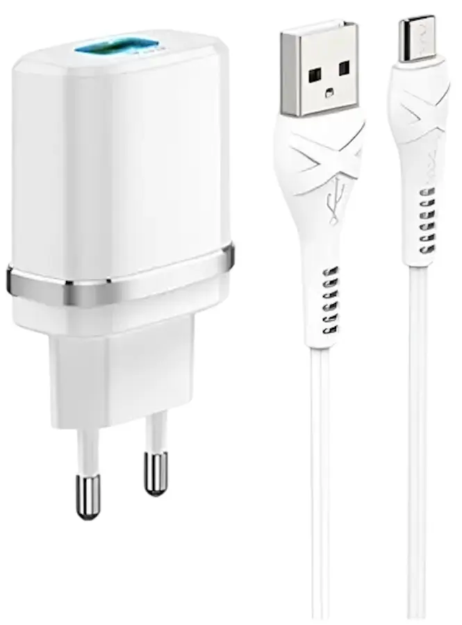 Incarcator Xpower QC3.0 + Micro-USB (White)