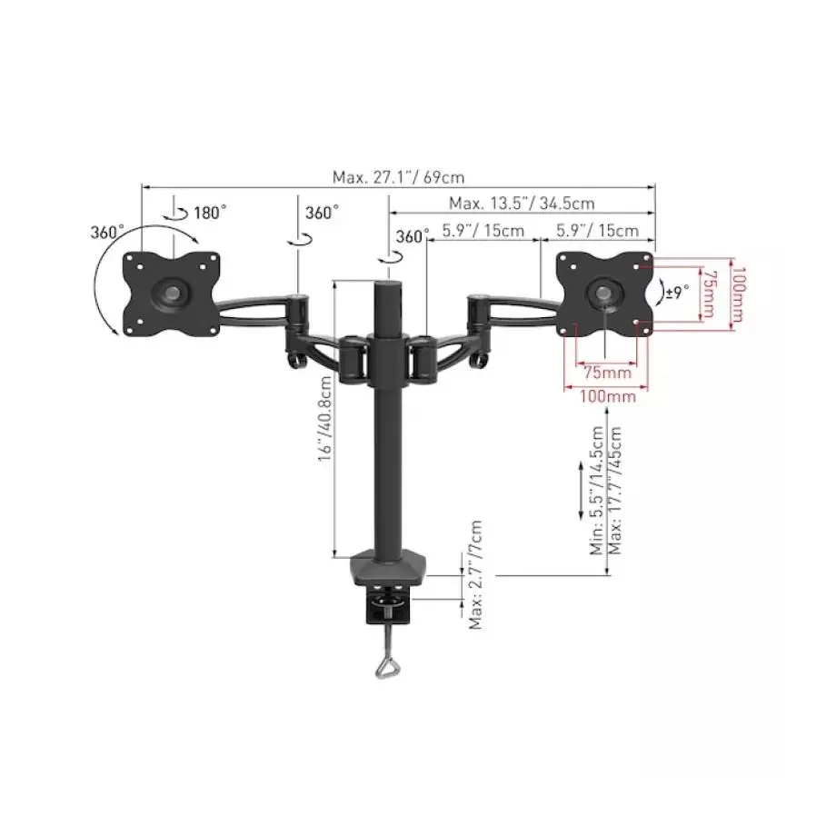Кронштейн для монитора Barkan E642 (Black)