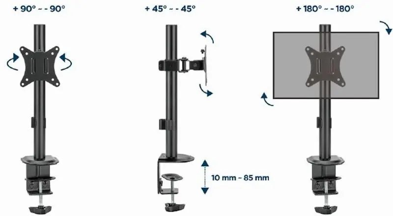 Suport pentru monitor Gembird MA-D1-02 (Black) - 4
