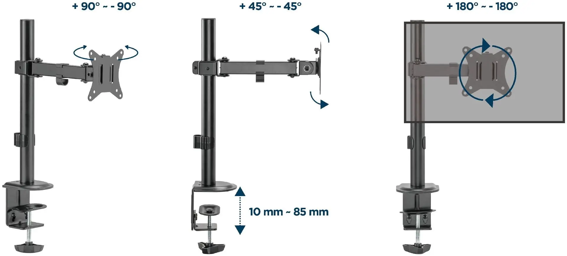 Suport pentru monitor Gembird MA-D1-03 17-32 (Black)