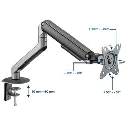 Кронштейн для монитора Gembird MA-DA1-05 17-32 (Space Grey) Thumb