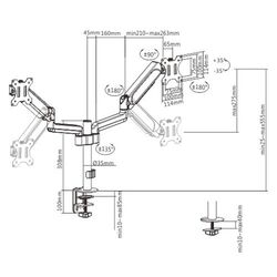 Кронштейн для монитора Gembird MA-DA2P-01 (Black) Thumb
