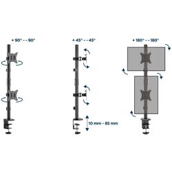 Кронштейн для мониторов Gembird MA-D2-02 17-32 (Black) Thumb