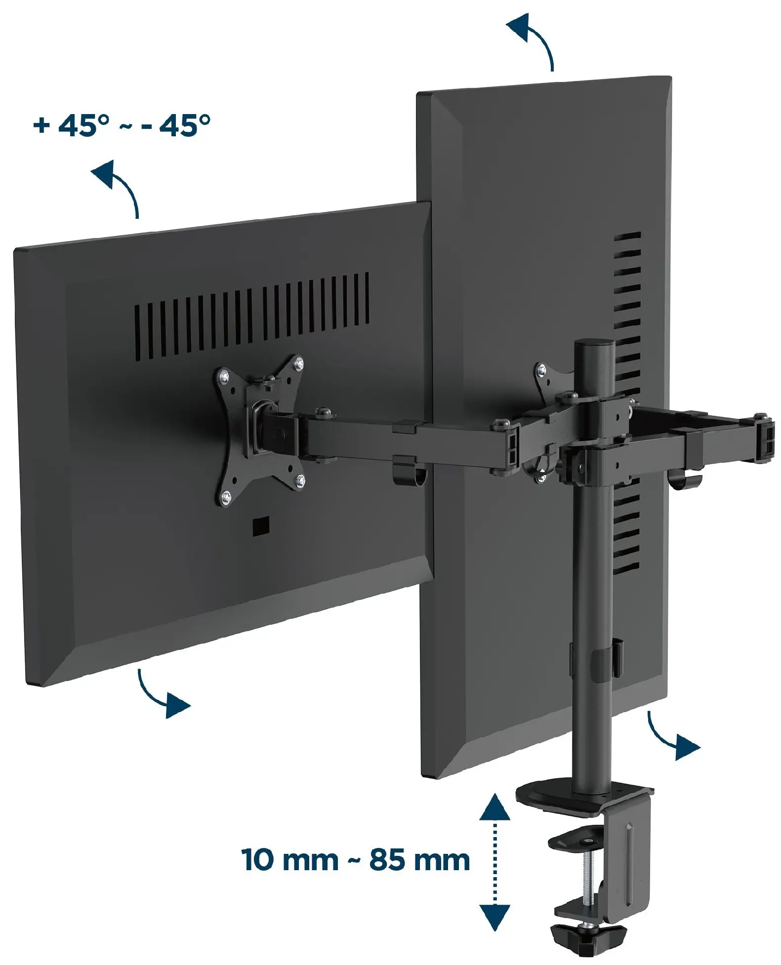 Suport pentru monitoare Gembird MA-D2-03 (Black)