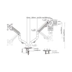 Кронштейн для мониторов Gembird MA-DA2-02 17-32 (Black) Thumb