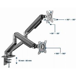 Suport pentru monitoare Gembird MA-DA2-05 (Space Grey) Thumb