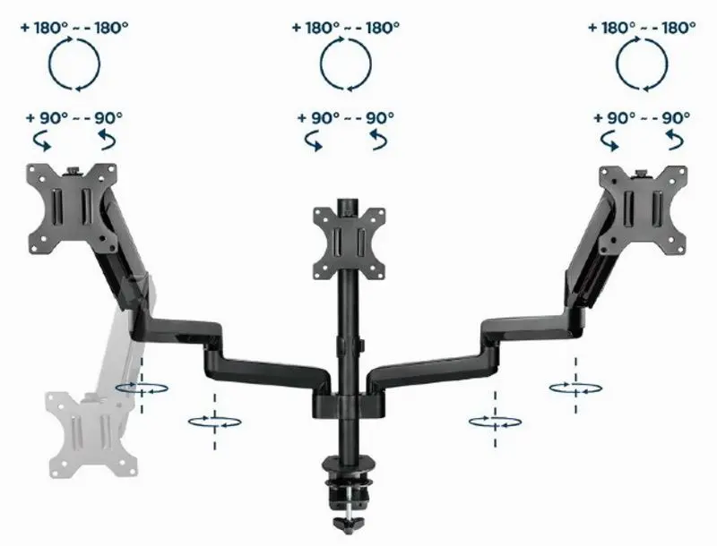 Suport pentru monitoare Gembird MA-DA3-01 (Black)