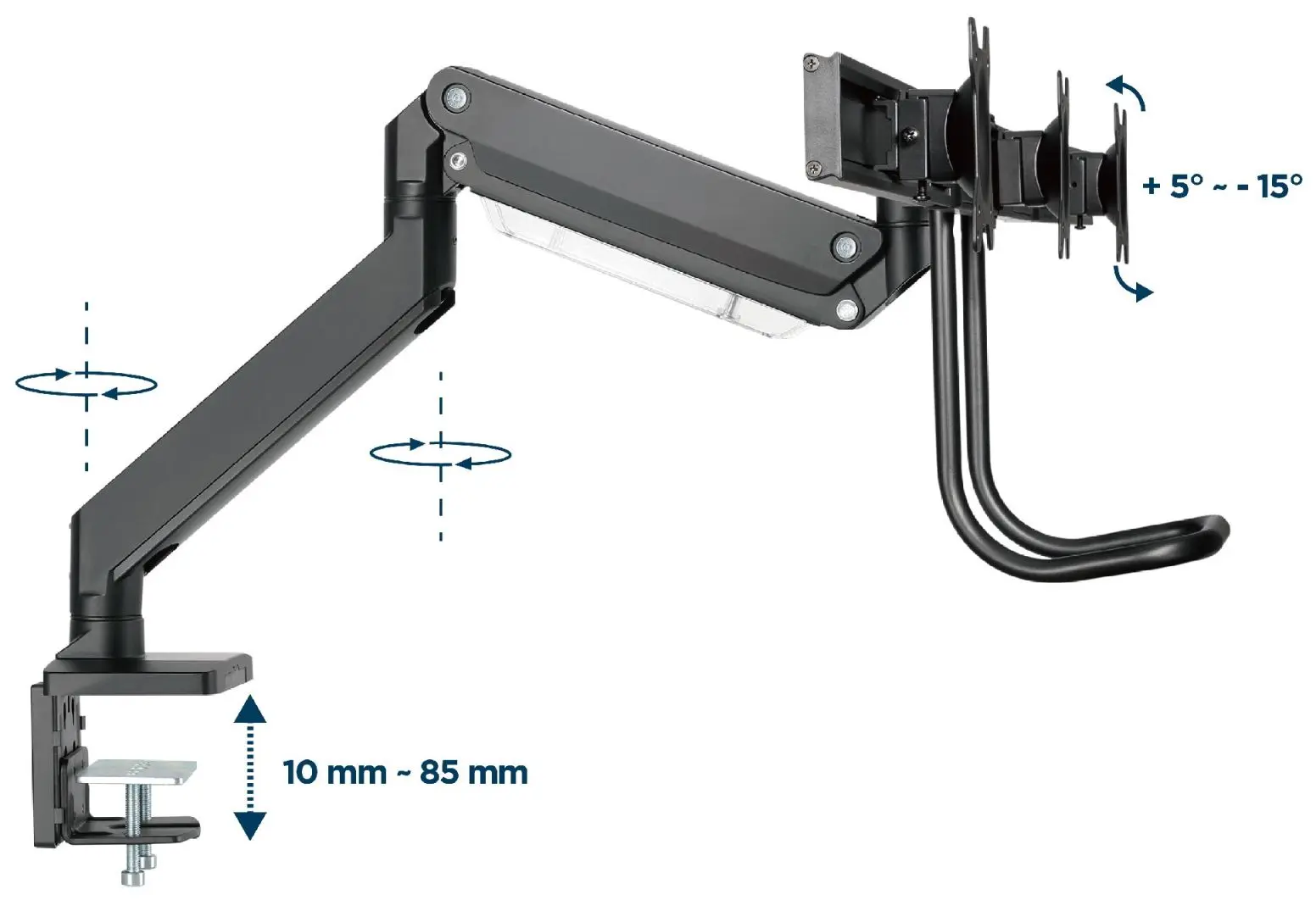 Suport pentru monitoare Gembird MA-DA3-03 13-27 (Black)