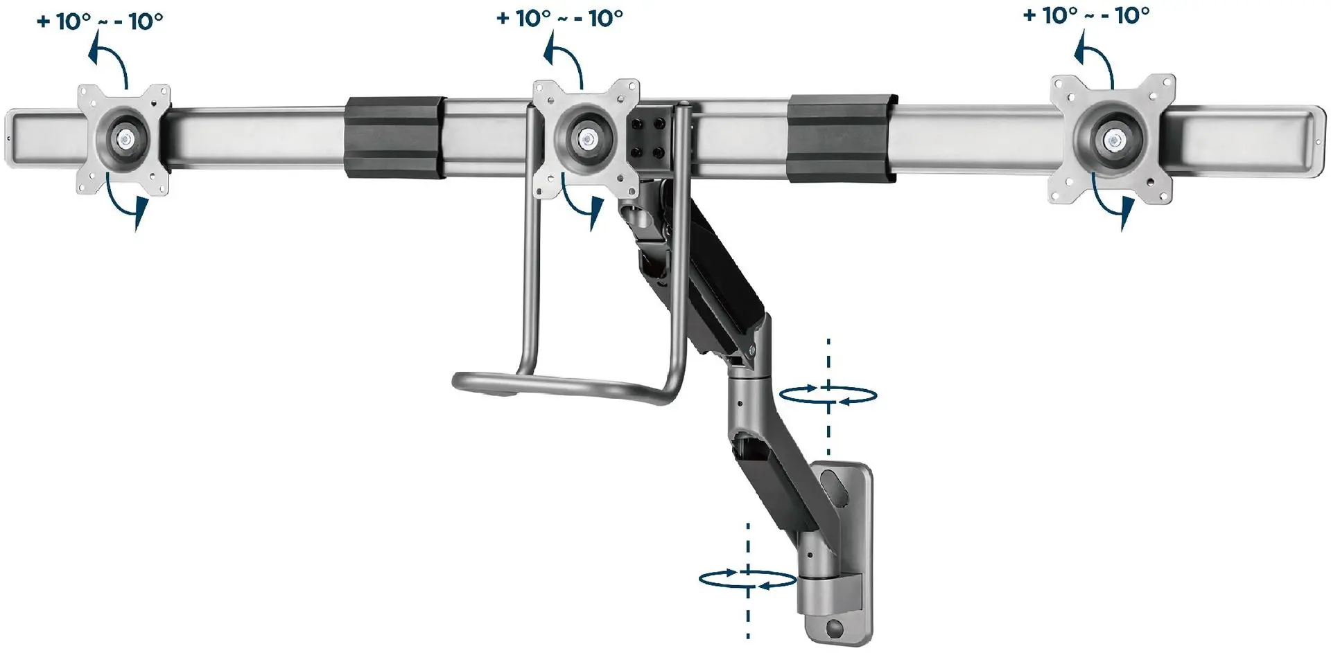 Suport pentru monitoare Gembird MA-WA3-01 17-27 (Grey)