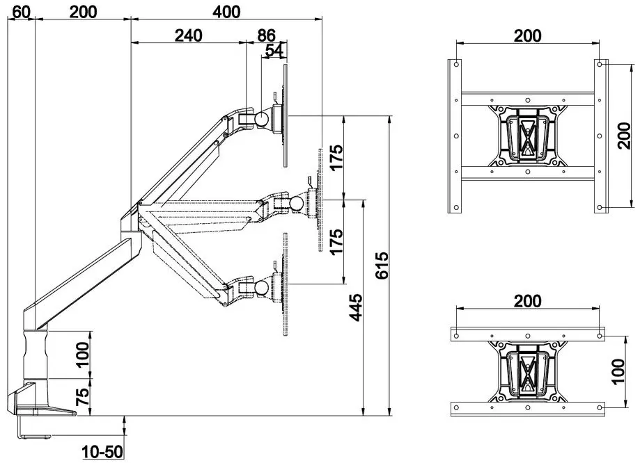 Кронштейн для монитора Multibrackets Gas Lift XL 7109 (Silver) - 2