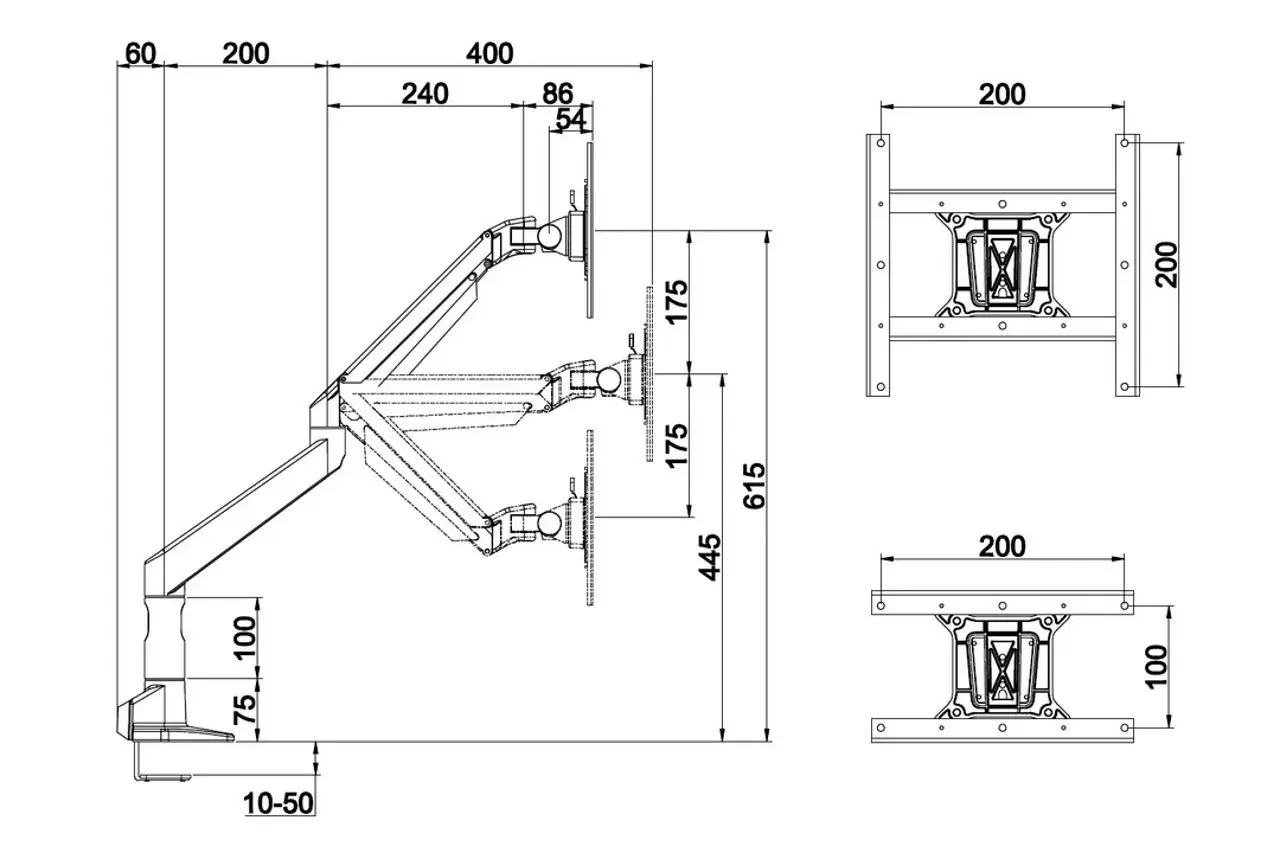 Кронштейн для монитора Multibrackets Gas Lift XL 7116 (White) - 2