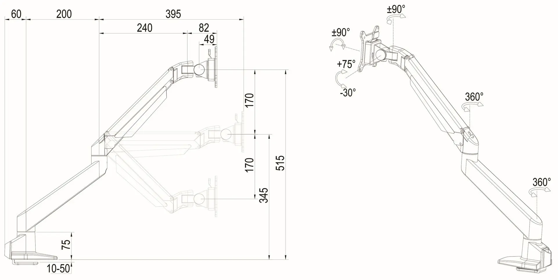 Кронштейн для монитора Multibrackets MB-2449 (Black) - 12