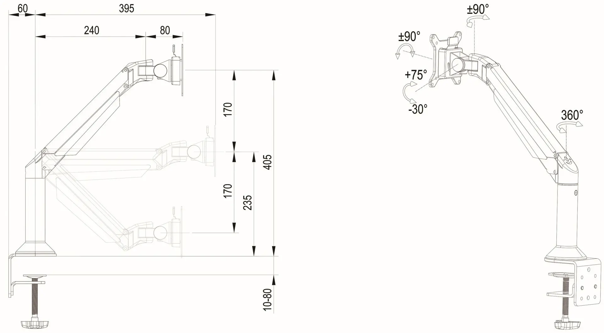Кронштейн для монитора Multibrackets MB-9369 (Black) - 16