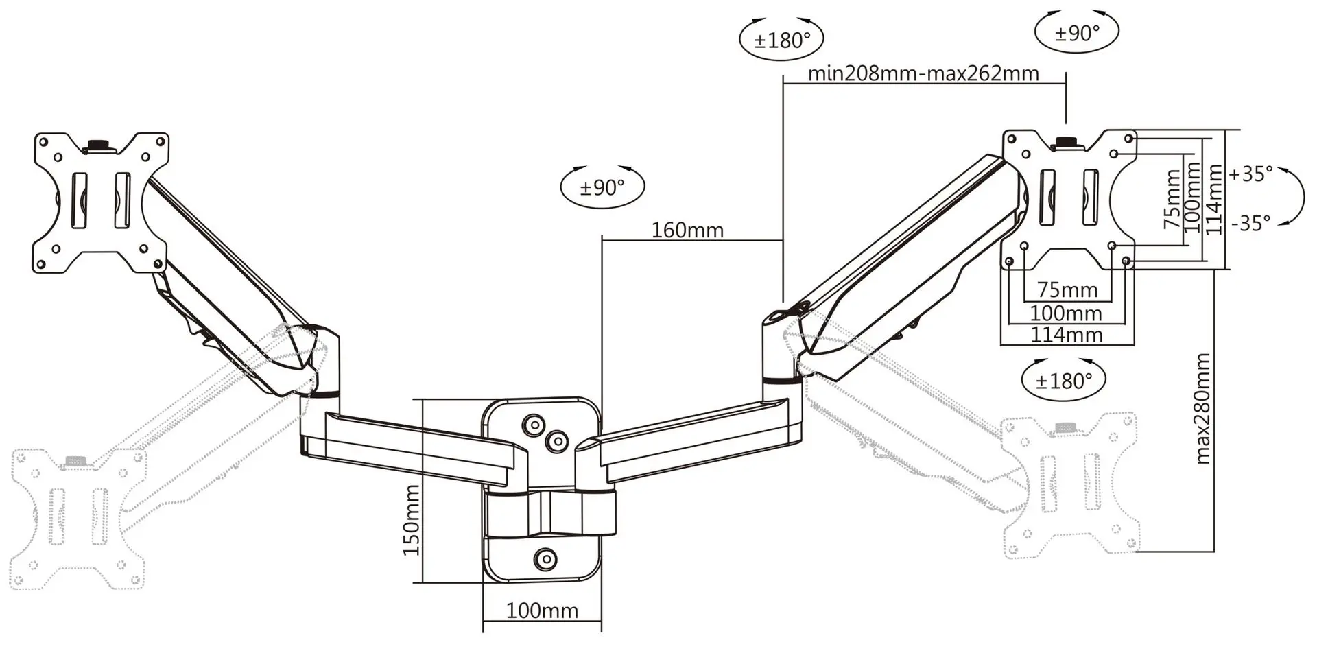 Кронштейн для мониторов Multibrackets MB-0037 (Black) - 10