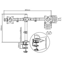 Кронштейн для мониторов Multibrackets MB-3309 (Black) Thumb