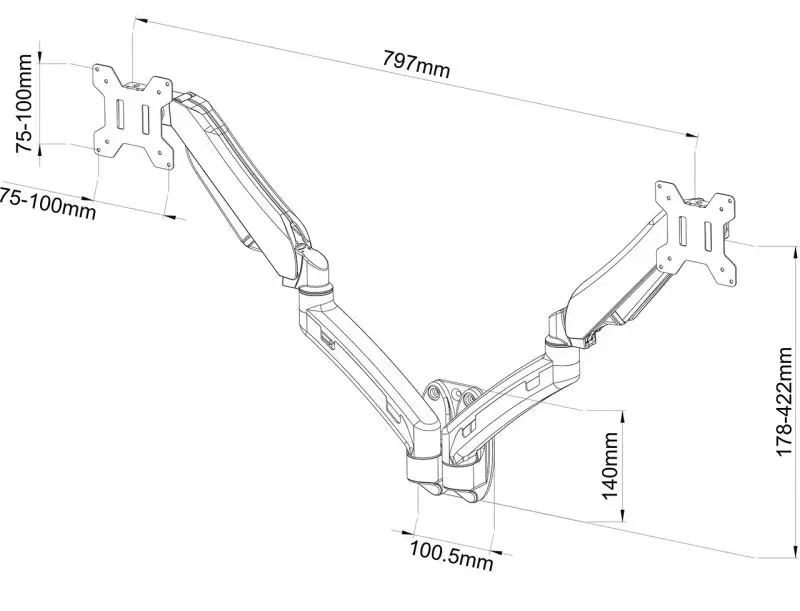 Кронштейн для мониторов Art Ramm L-16GD 13 - 5